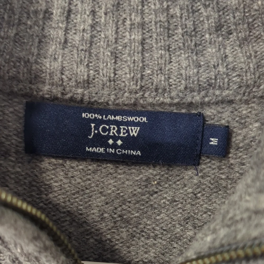J. Crew Men's 100% Lambswool‎ 1/4 Zip Sweater Gray size Medium